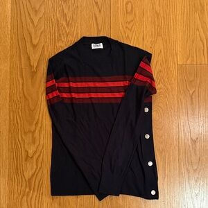 Sonia Rykiel Navy and Red Striped Crew Neck Sweater